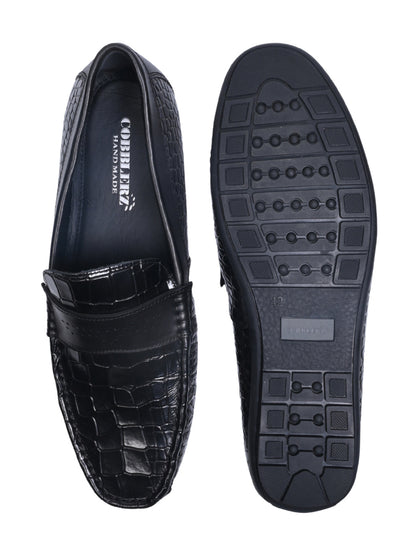 Men, Men Footwear, Black Driving Shoes