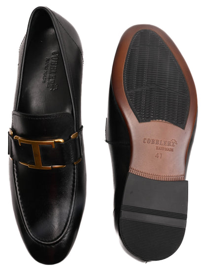 Men, Men Footwear, Black Loafers