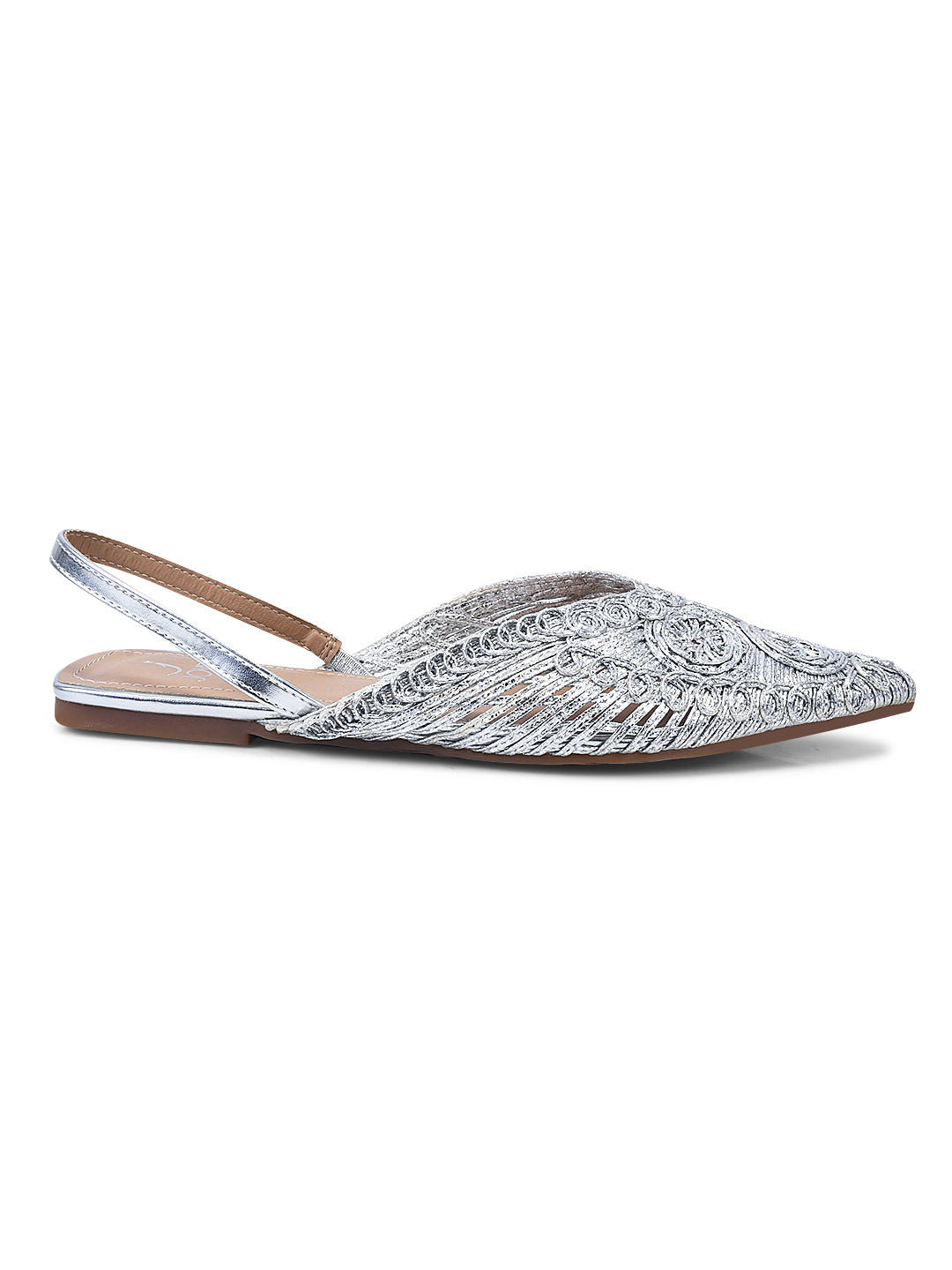 Women, Women Footwear, Silver Mules