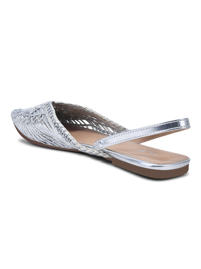 Women, Women Footwear, Silver Mules