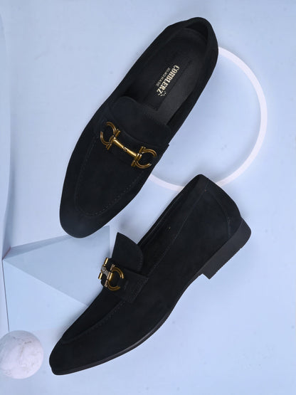 Men, Men Footwear, Black Loafers