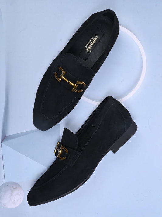 Men, Men Footwear, Black Loafers