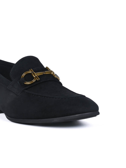 Men, Men Footwear, Black Loafers
