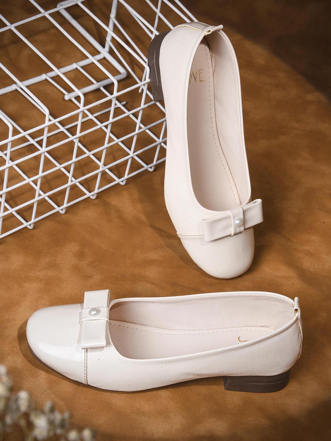 Women, Women Footwear, Beige Ballerinas