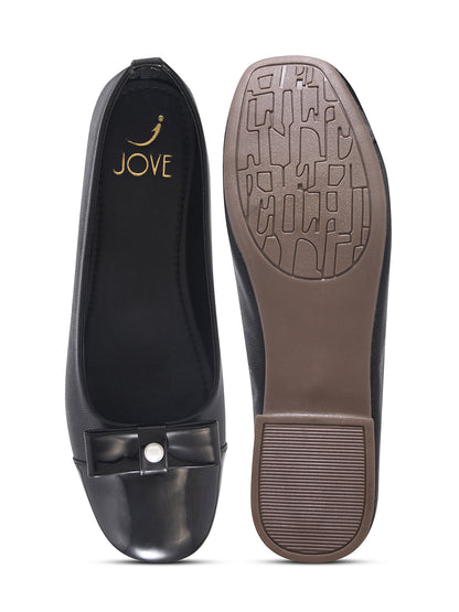 Women, Women Footwear, Black Ballerinas