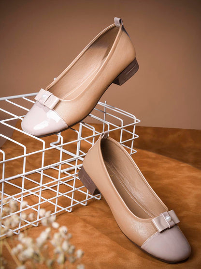 Women, Women Footwear, Taupe Ballerinas