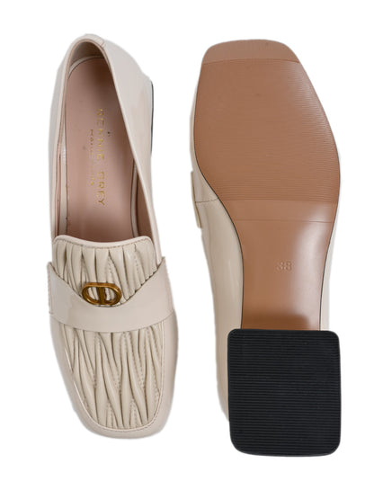 Women, Women Footwear, Cream Loafers