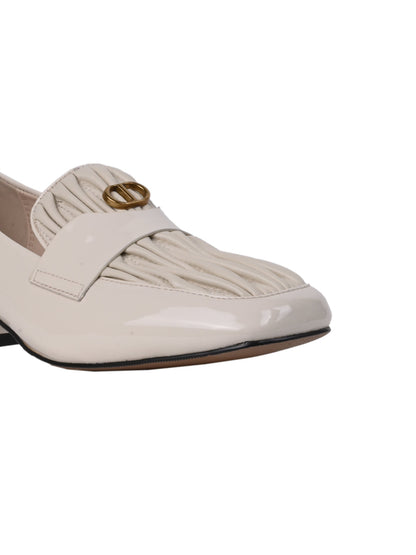 Women, Women Footwear, Cream Loafers
