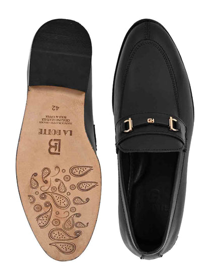 Men Black Solid Formal Loafers – ShoeTree - Main Image