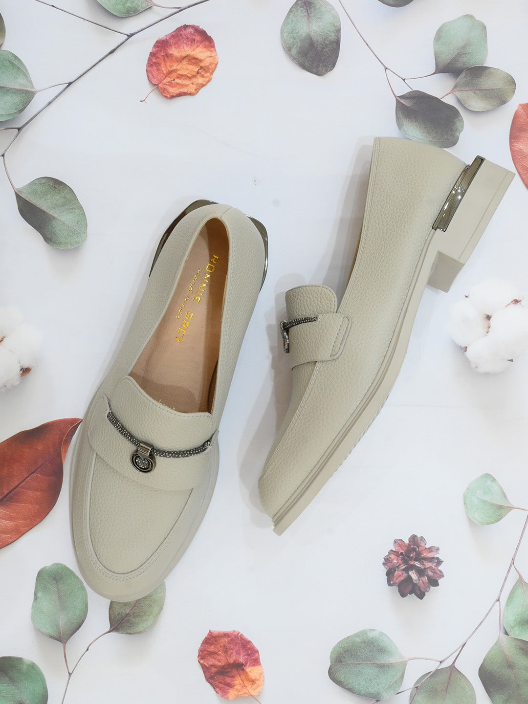 Women, Women Footwear, Grey Loafers