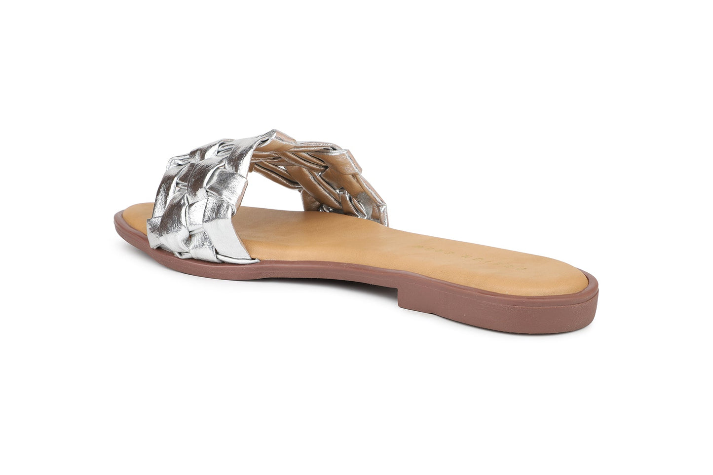 Women, Women Footwear, Silver Open Toe Flats