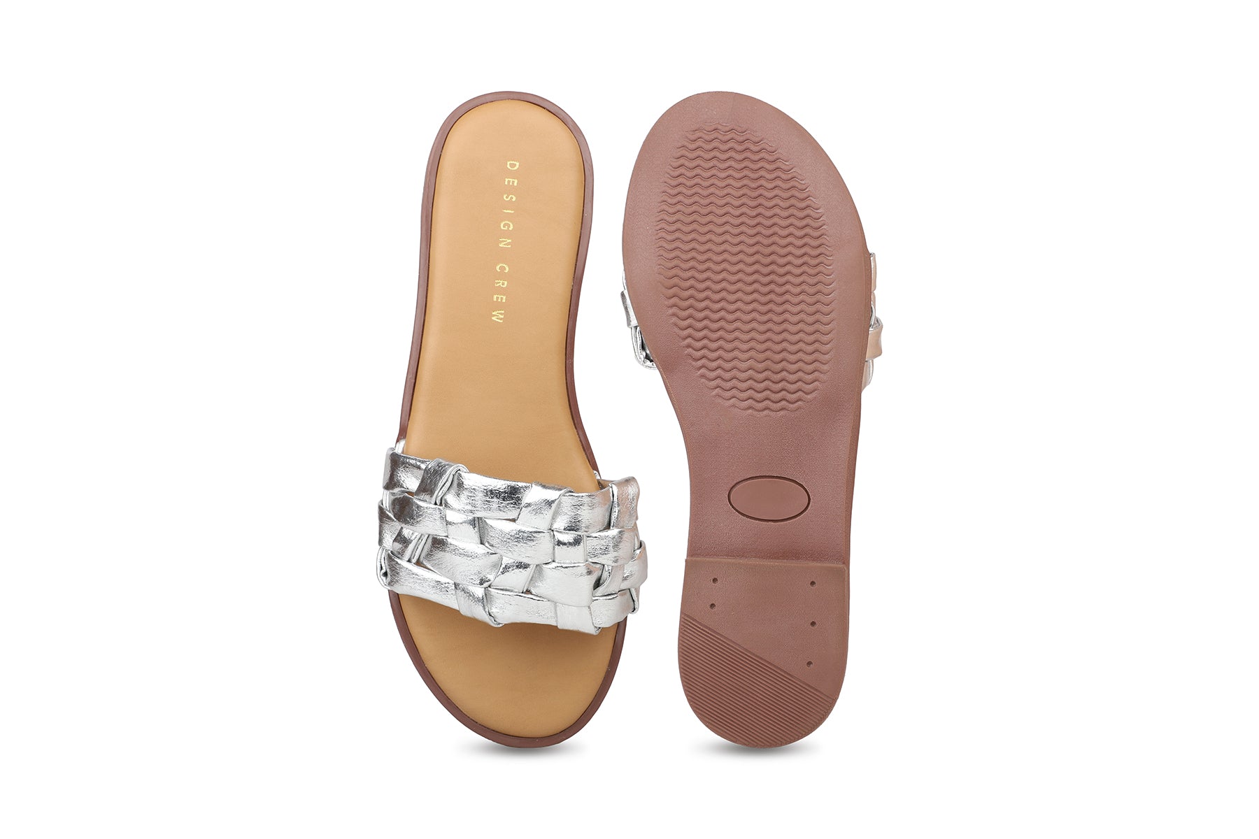Women, Women Footwear, Silver Open Toe Flats
