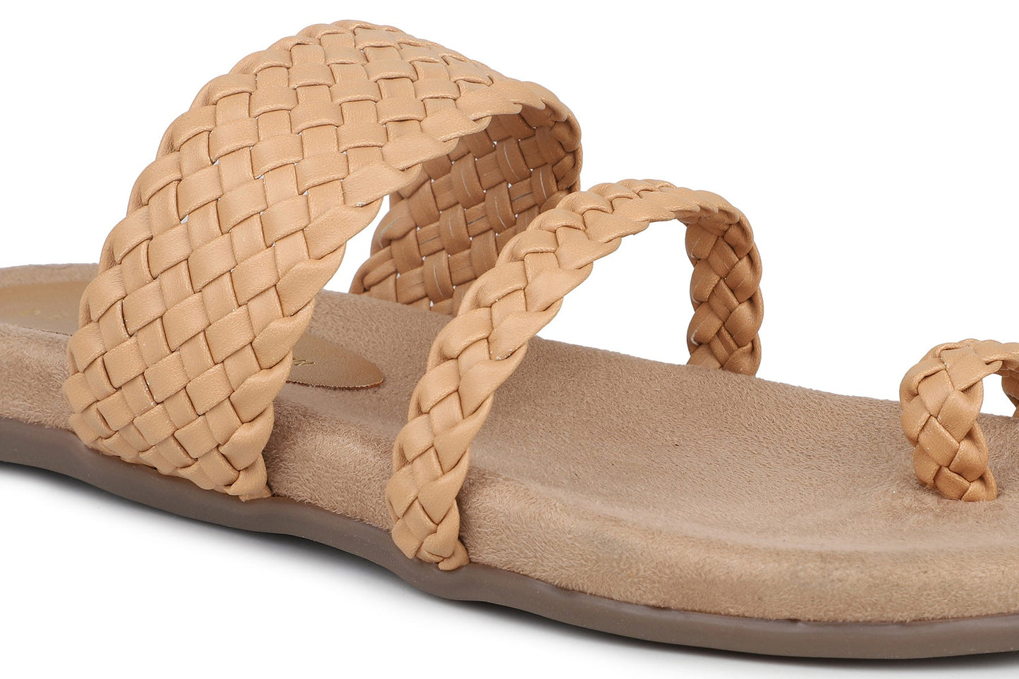 Women, Women Footwear, Beige One Toe Flats