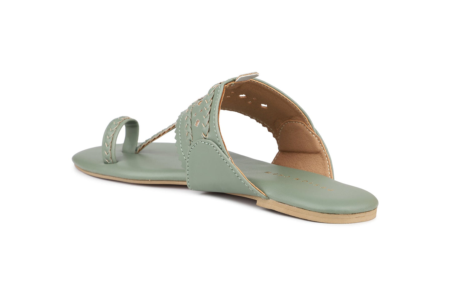 Women, Women Footwear, Green One Toe Flats