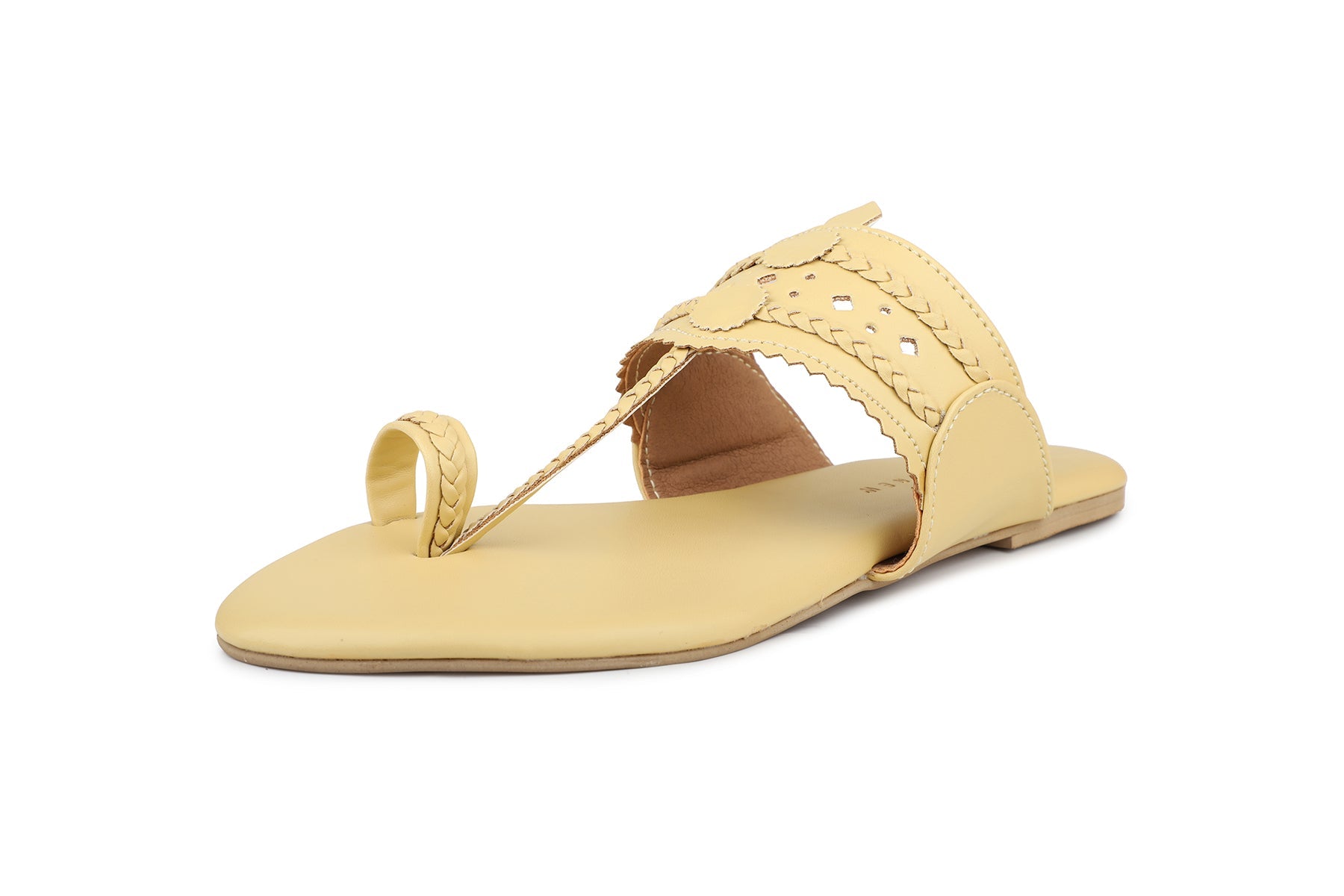 Women, Women Footwear, Yellow One Toe Flats