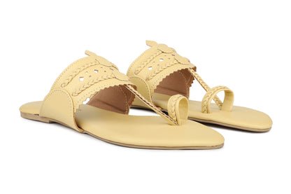 Women, Women Footwear, Yellow One Toe Flats