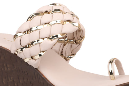 Women, Women Footwear, Beige Wedges