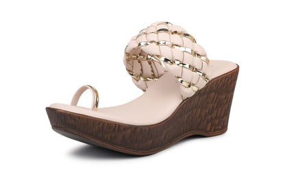 Women, Women Footwear, Beige Wedges