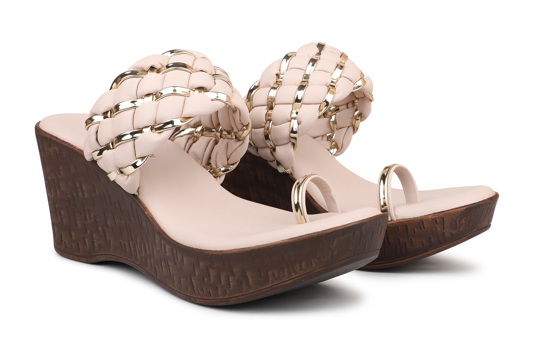 Women, Women Footwear, Beige Wedges