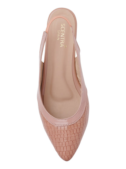 Women Peach Animal Print Pumps