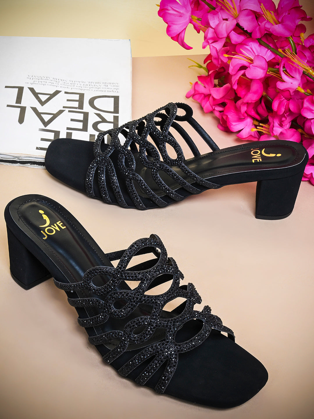Women, Women Footwear, Black Sandals