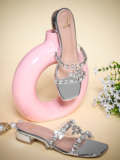 Women, Women Footwear, Silver Open Toe Flats