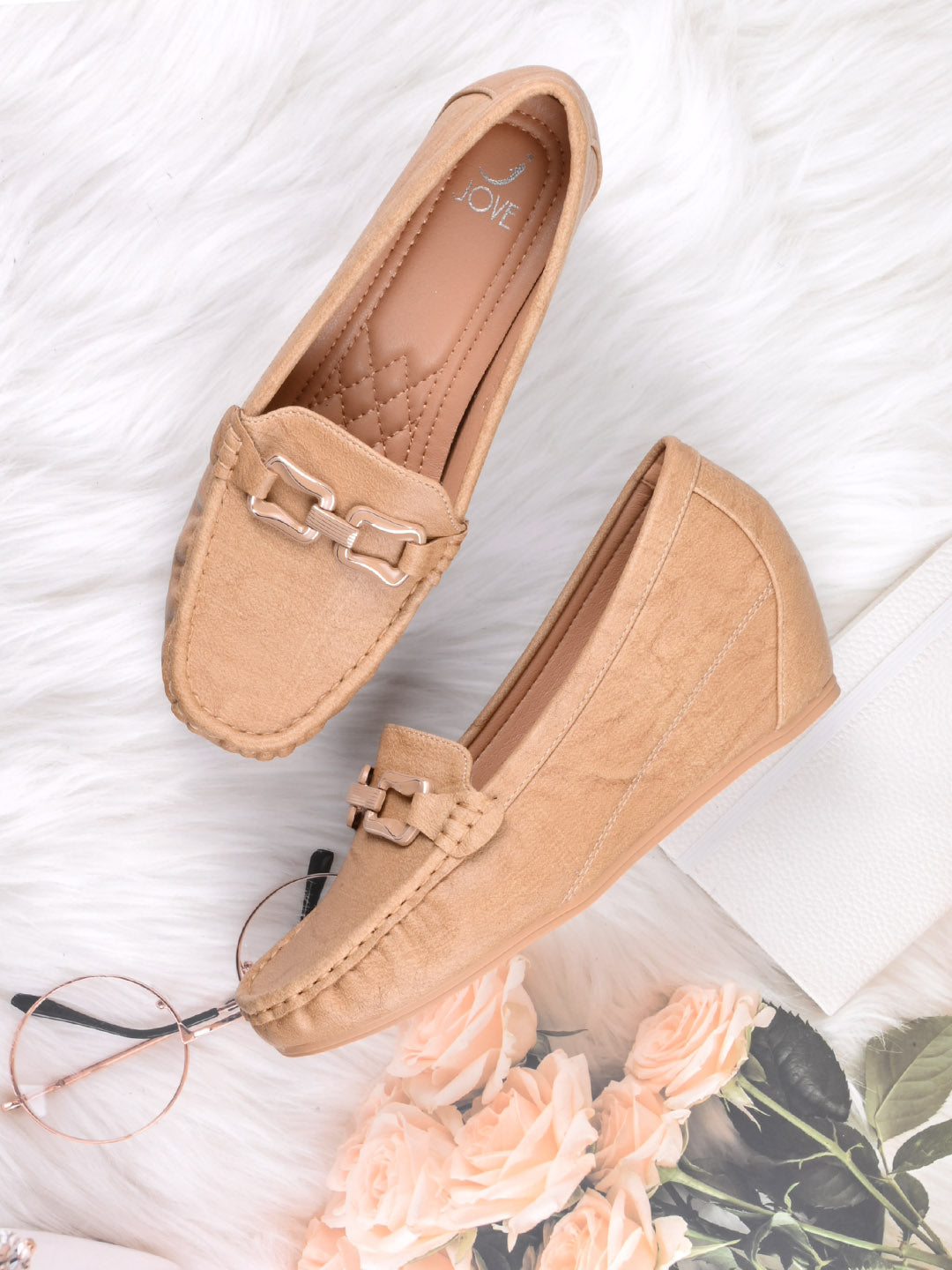 Women, Women Footwear, Beige Loafers