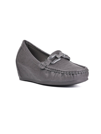 Women, Women Footwear, Grey Loafers