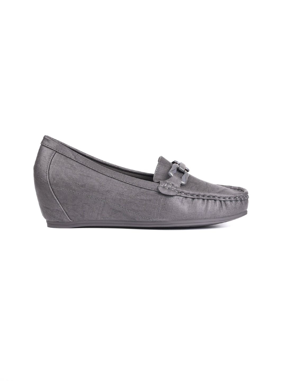 Women, Women Footwear, Grey Loafers