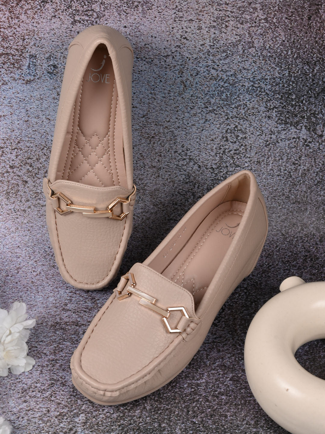 Women, Women Footwear, Beige Loafers