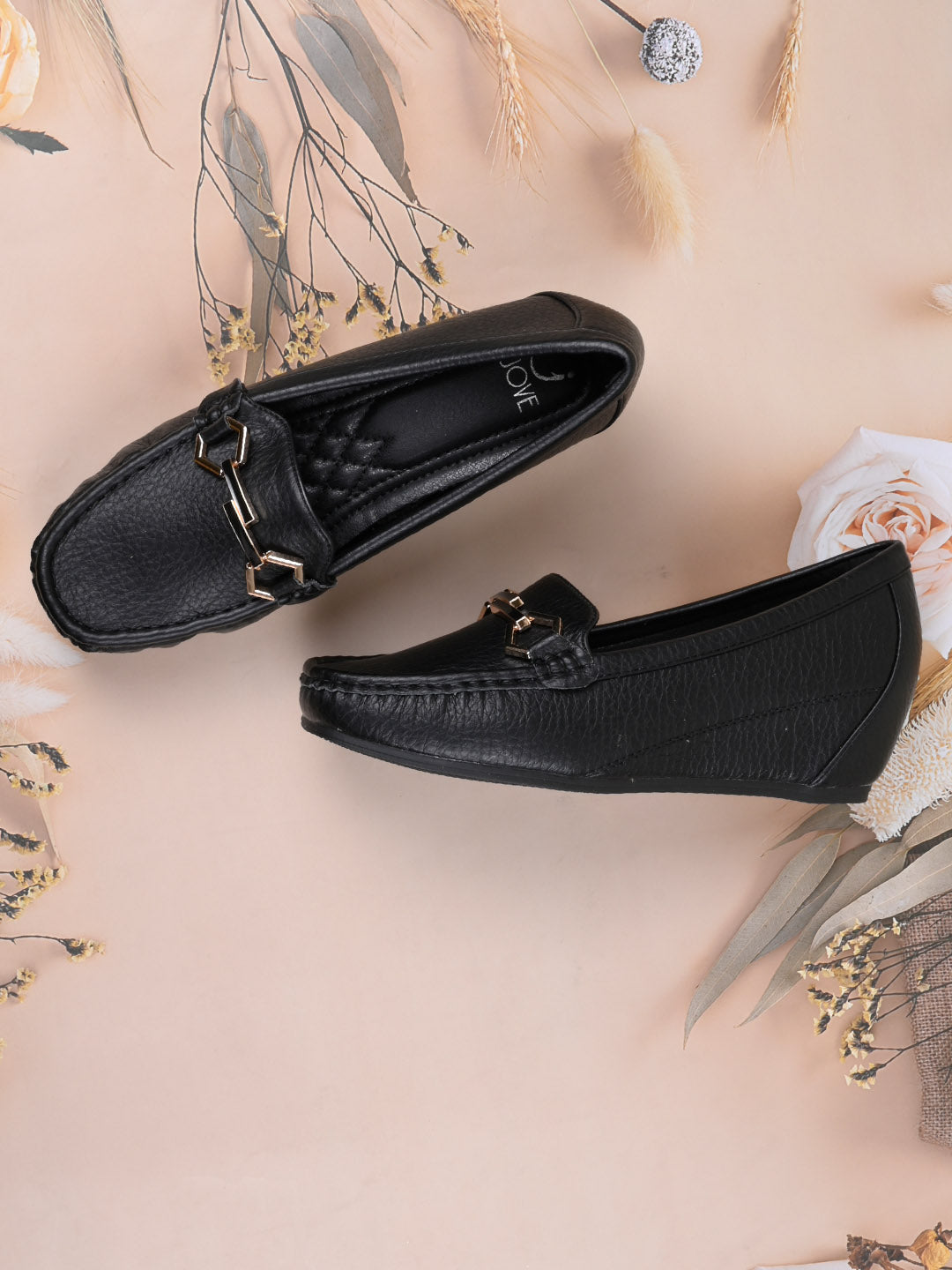 Women, Women Footwear, Black Loafers