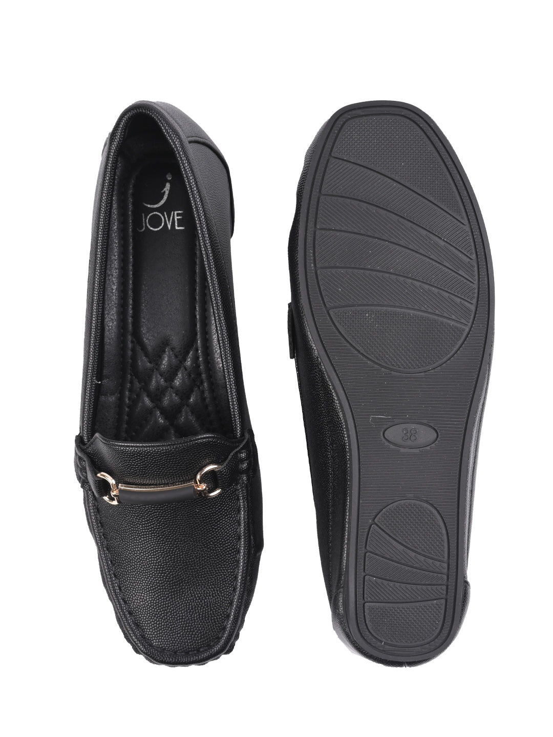 Women, Women Footwear, Black Loafers