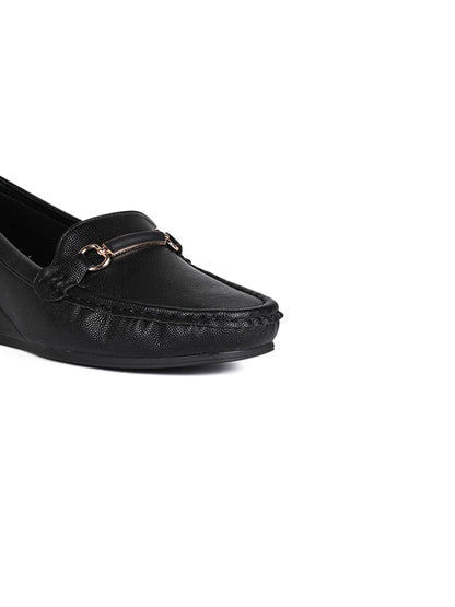 Women, Women Footwear, Black Loafers