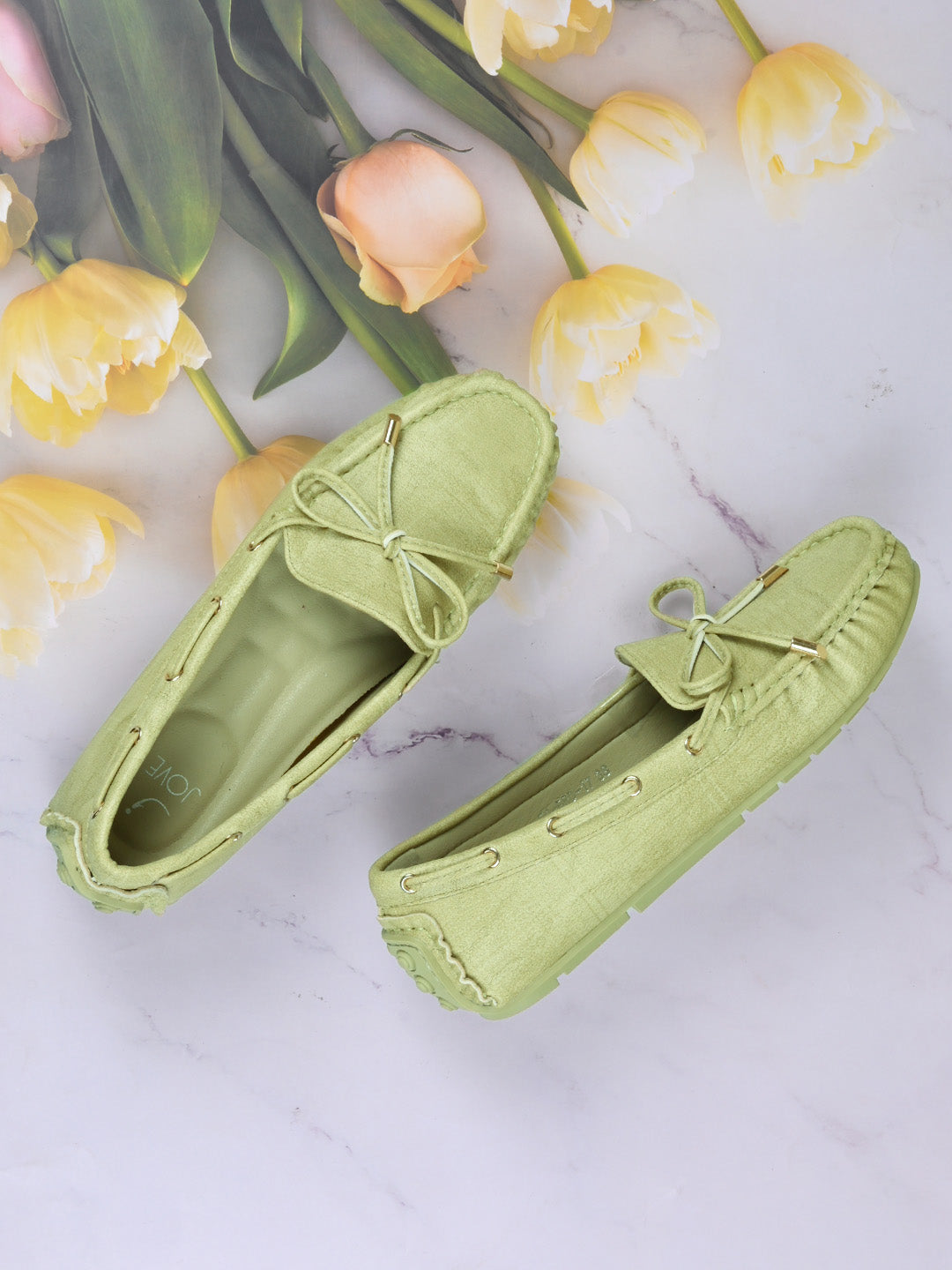 Women, Women Footwear, Green Loafers
