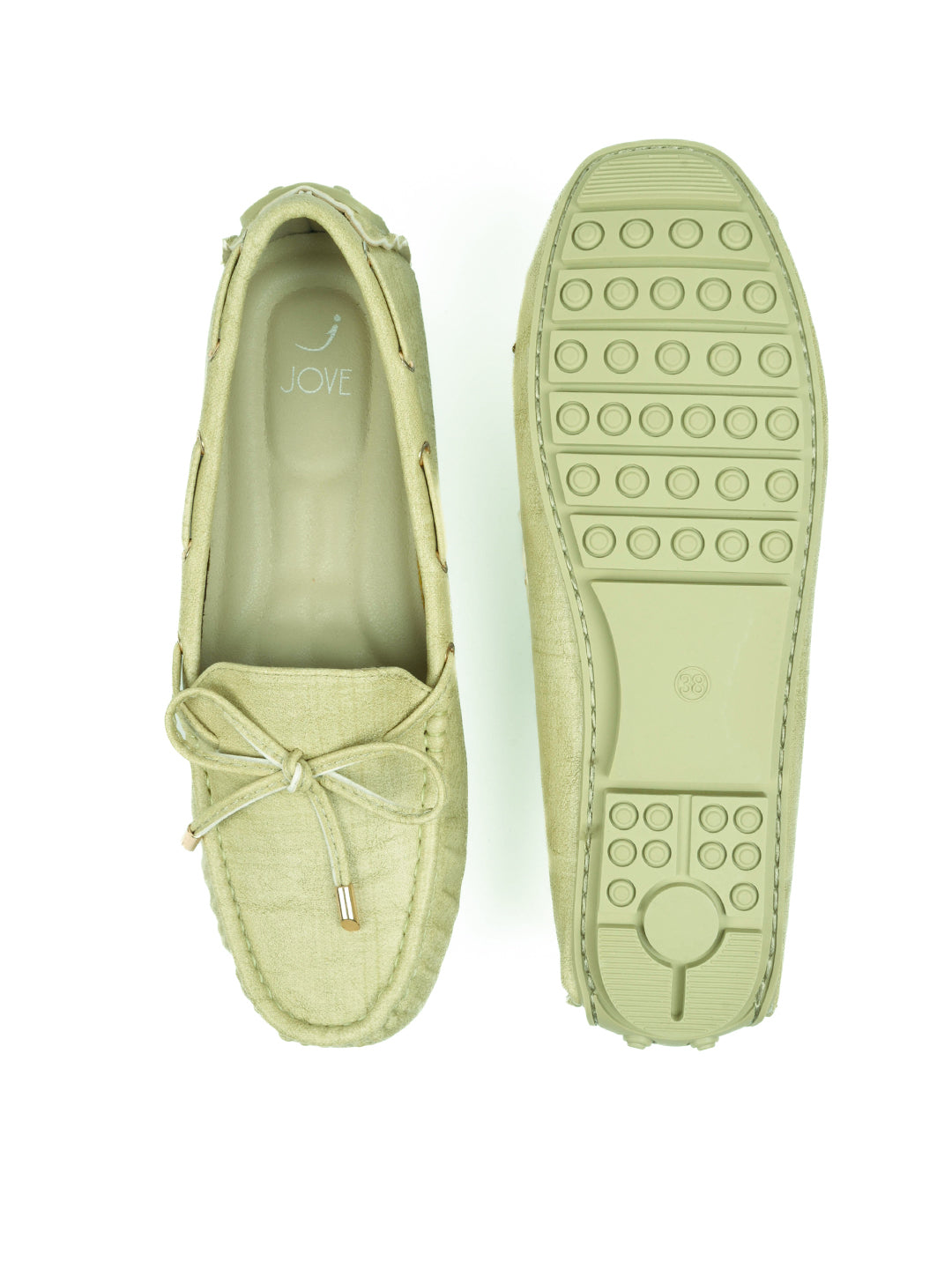 Women, Women Footwear, Green Loafers