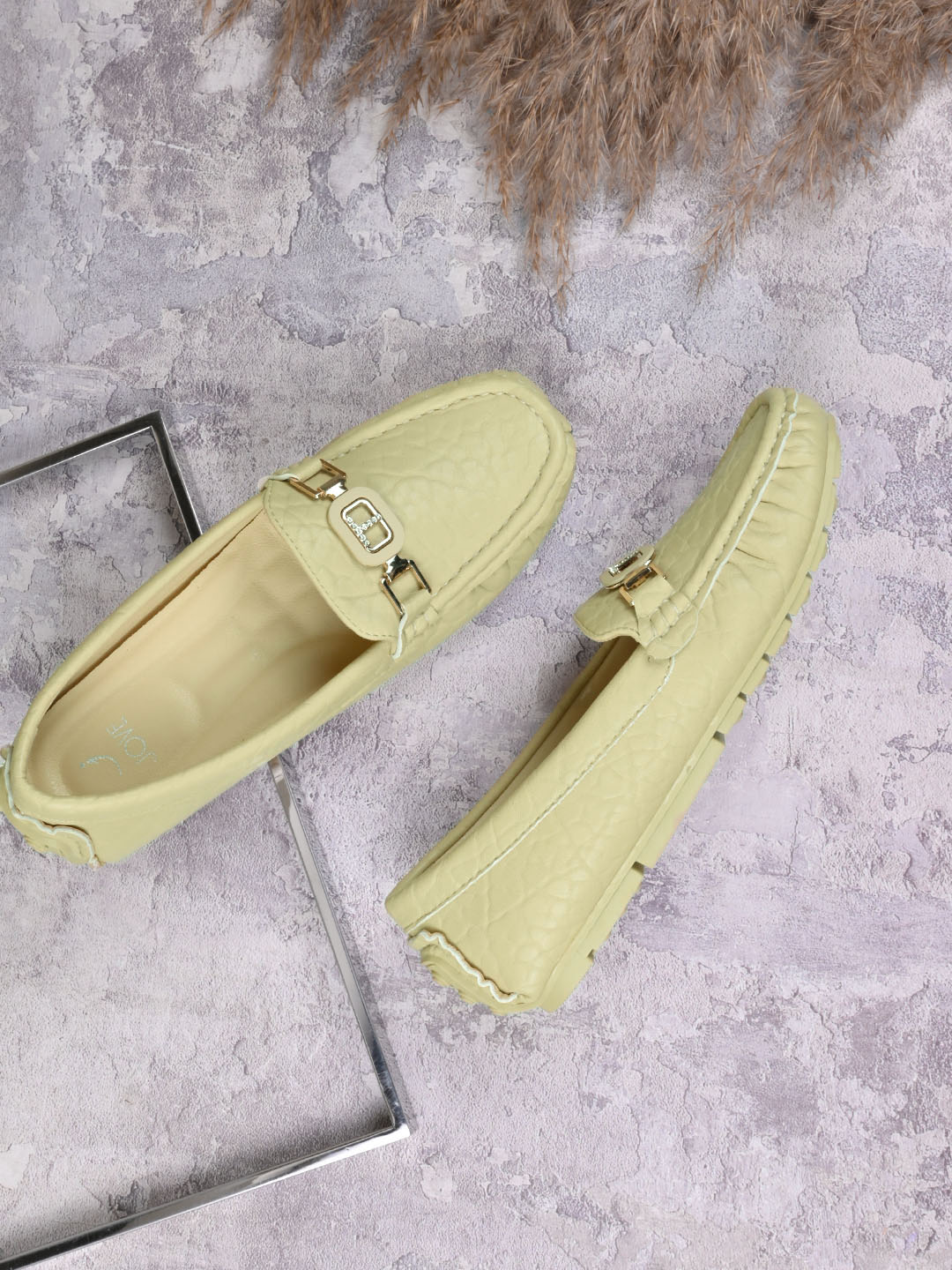 Women, Women Footwear, Green Loafers