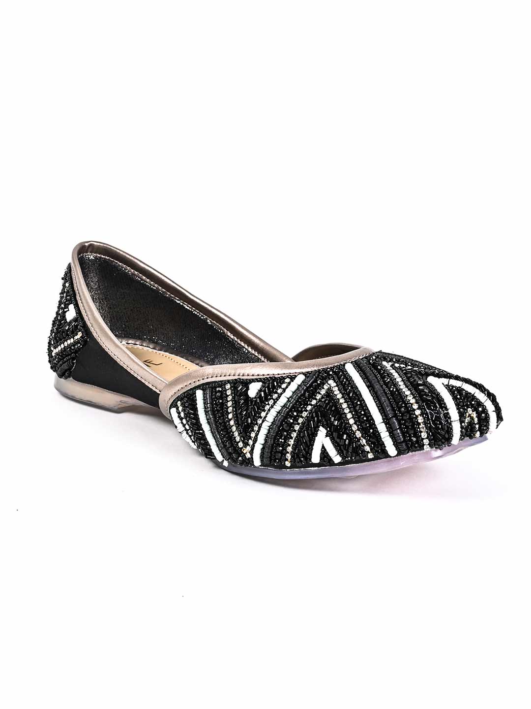 Women, Women Footwear, Black Mojaris