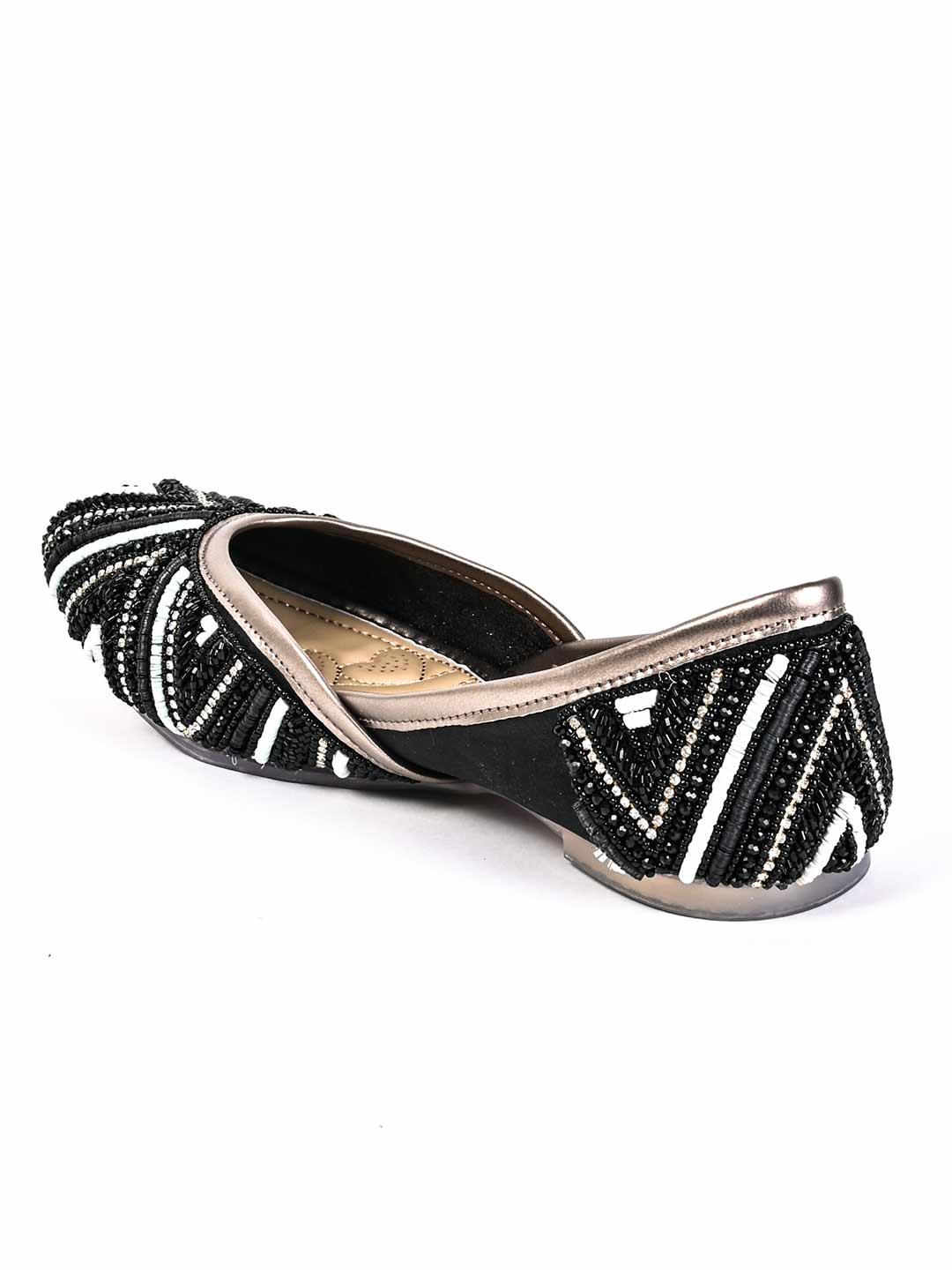 Women, Women Footwear, Black Mojaris
