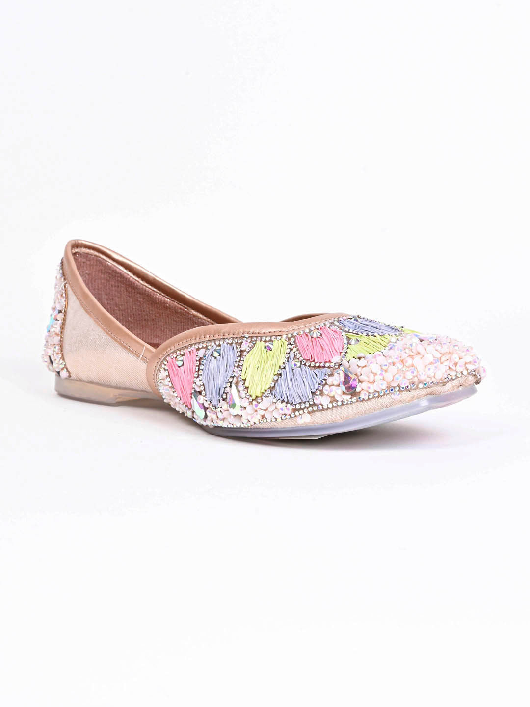 Women, Women Footwear, Rose Gold Mojaris