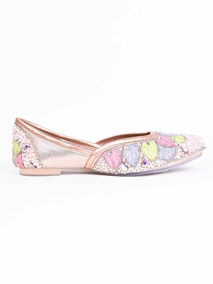 Women, Women Footwear, Rose Gold Mojaris