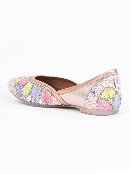 Women, Women Footwear, Rose Gold Mojaris