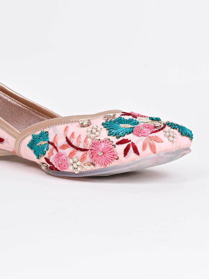 Women, Women Footwear, Pink Mojaris