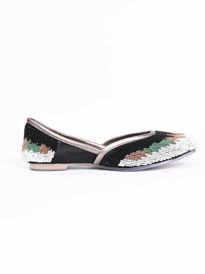 Women, Women Footwear, Black Mojaris