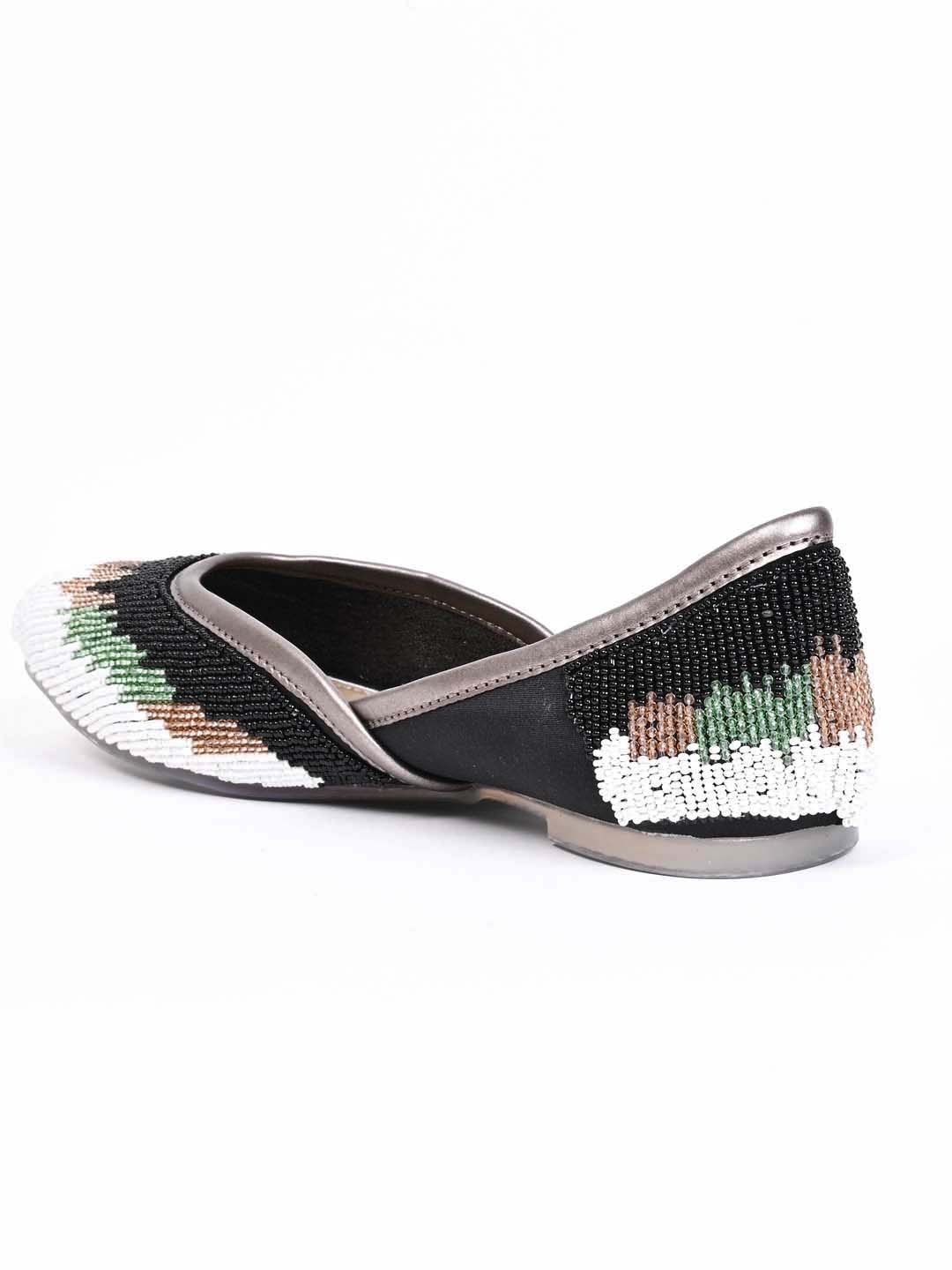 Women, Women Footwear, Black Mojaris