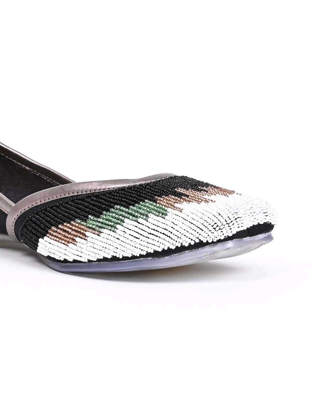 Women, Women Footwear, Black Mojaris