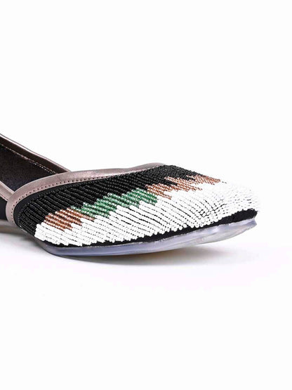 Women, Women Footwear, Black Mojaris