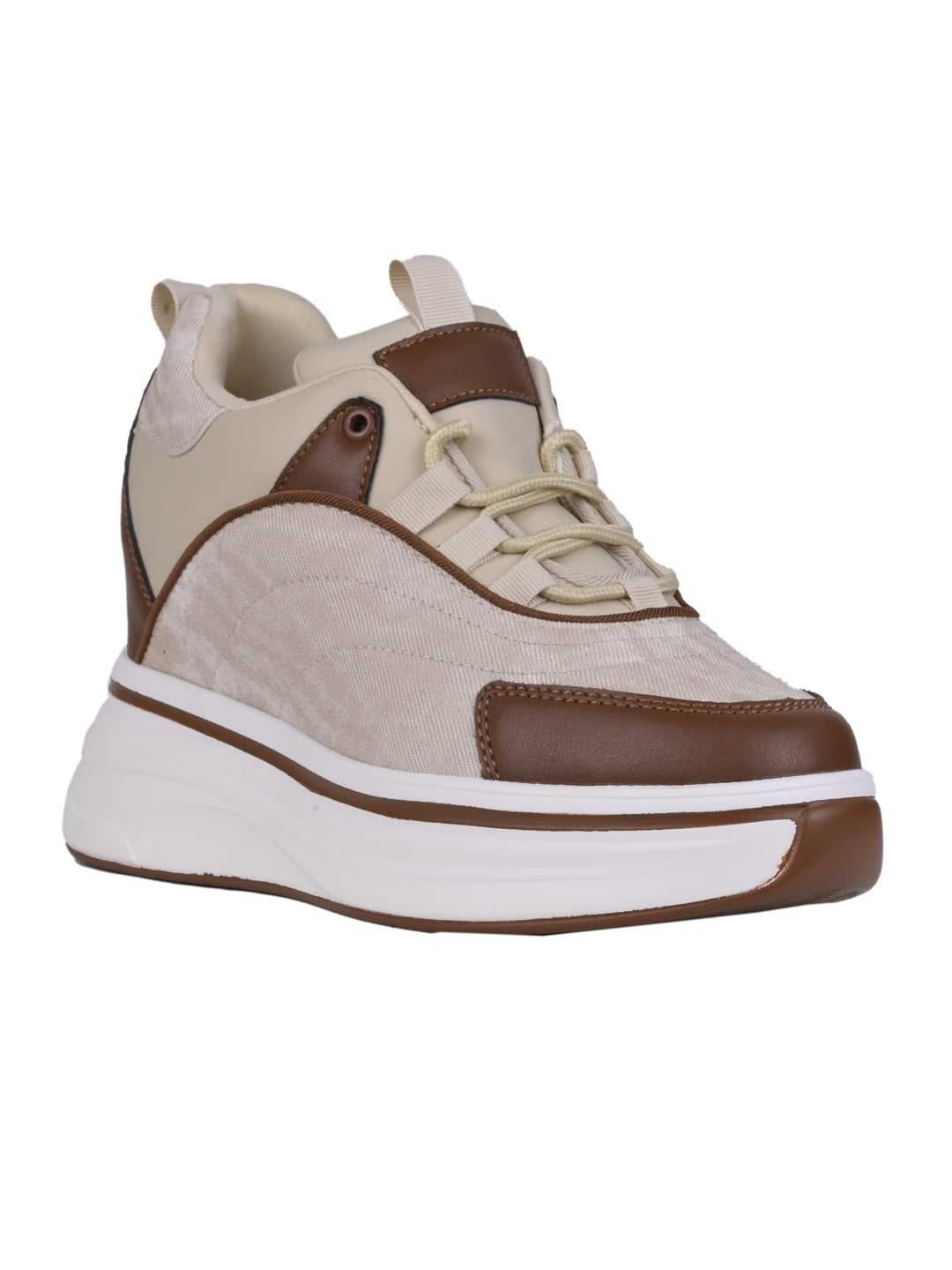 Women, Women Footwear, Beige Sneakers