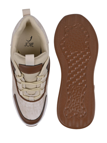 Women, Women Footwear, Beige Sneakers