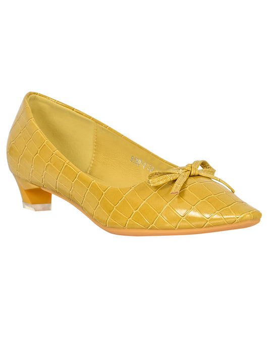 Women Mustard Animal Print Ballerinas
