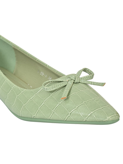 Women Green Animal Print Ballerinas